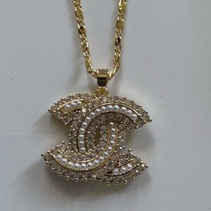 Luxury Inspired  Gold and Silver Crystal Necklace